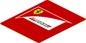 Sticker  2.2 x  1.8 with Large Scuderia Ferrari Logo on Red Background
