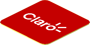 Sticker  0.8 x  0.8 with White Claro Logo on Red Background