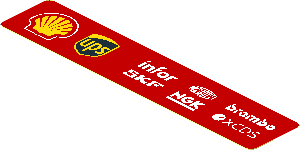 Sticker  0.8 x  4.0 with Logos on Red Background Left