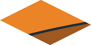 ~Sticker  0.8 x  3.1 with Black and Dark Orange Arch on Orange Background Right - Third Face