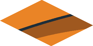 ~Sticker  0.8 x  3.1 with Black and Dark Orange Arch on Orange Background Right - Fourth Face