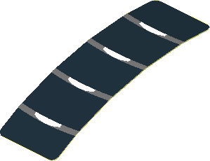 Sticker  0.8 x  2.4 with Grey and White Air Vents on Black Background (Formed)