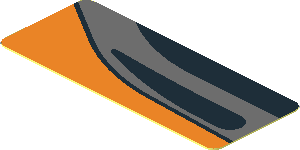 Sticker  0.8 x  1.9 with Black Air Vent on Grey Stripe on Black and Orange Background Right