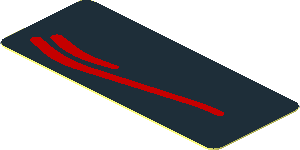 Sticker  0.8 x  1.9 with Red Stripes on Black Background Right