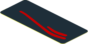 Sticker  0.8 x  1.9 with Red Stripes on Black Background Left