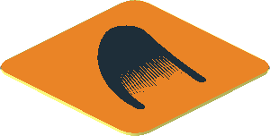 Sticker  0.8 x  0.8 with Black Air Vent on Orange Background Right (Needs Work)