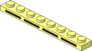 Plate  1 x  8 with Four Black Slots with Orange Outer Frame Pattern