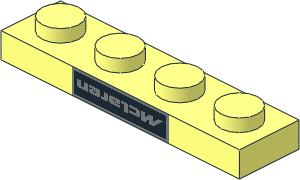 Plate  1 x  4 with Black and Silver McLaren Logo Pattern