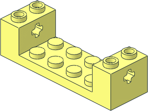 Plate  2 x  6 with Side Bricks  1 x  2 x  1.333 with Axlehole with Underside Ridges
