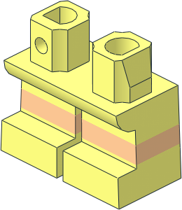 Minifig Hips and Legs Short with Light Nougat Horizontal Stripe Pattern