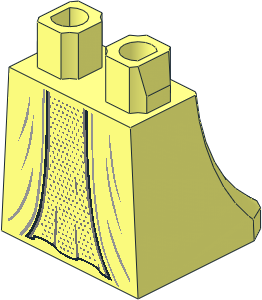 Minifig Hips and Skirt with Silver Dots Under Dress and Black Trim Pattern