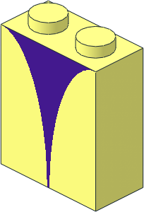 Brick  1 x  2 x  2 with Medium Lilac Curved Shape Pattern