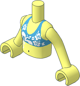 Figure Friends Girl Torso with Arms with Dark Azure Bikini Top Pattern