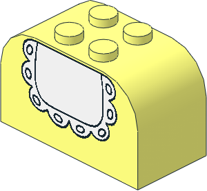 Brick  2 x  4 x  2 with Curved Top with Baby Bib Pattern