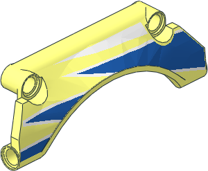 Technic Panel  9 x  2 x  3 Mudguard Arched #30 with Blue and White Triangular Decorations Pattern