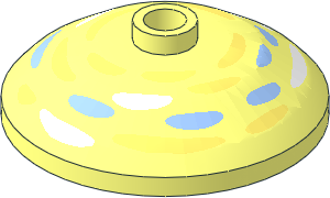 Dish  3 x  3 Inverted with White, Bright Light Blue and Bright Light Yellow Brushstrokes Pattern