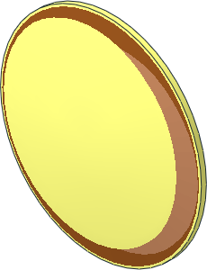 Minifig Shield Round Bowed with Dark Orange and Nougat Crescents Pattern