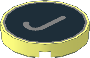 Tile  2 x  2 Round with Metallic Silver "J" on Black Background Pattern