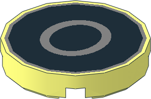 Tile  2 x  2 Round with Metallic Silver "O" on Black Background Pattern