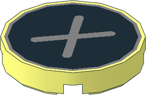 Tile  2 x  2 Round with Metallic Silver "X" on Black Background Pattern