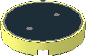 Tile  2 x  2 Round with Metallic Silver ":" on Black Background Pattern