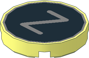 Tile  2 x  2 Round with Metallic Silver "Z" on Black Background Pattern