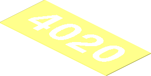 Sticker  0.8 x  1.9 with White "4020" on Transparent Background