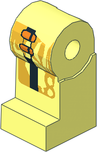 Minifig Leg Right with Gold Circuitry and Orange Cable Pattern