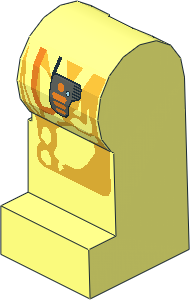 Minifig Leg Left with Gold Circuitry and Orange Cable Pattern