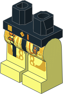 Minifig Hips and Legs with Orange Cable Pattern