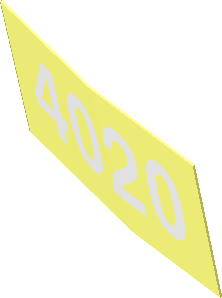 Sticker  0.8 x  1.9 with White "4020" on Transparent Background (Formed for Left Side)