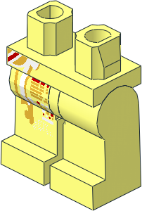 Minifig Hips and Legs with White and Gold Markings Pattern