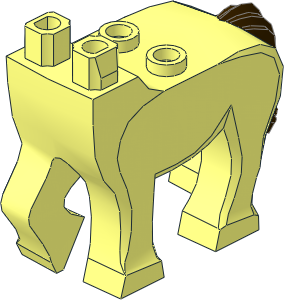 Minifig Centaur Body with Dark Brown Tail Pattern