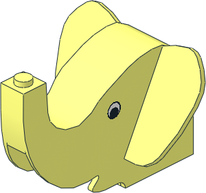 Animal Elephant Head  6 x  7 x  4 with Eye Pattern