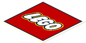 Sticker  2.5 x  2.5 with LEGO Logo with Black and White Border