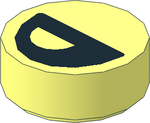 Tile  1 x  1 Round with Half Circle Within a Black Half Circle Pattern