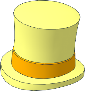 Minifig Top Hat with Bright Light Orange Band Pattern