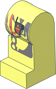 Minifig Leg Left with Silver Circuitry and Salmon Cable Pattern