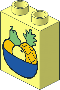 Duplo Brick  1 x  2 x  2 with Fruit Bowl Pattern