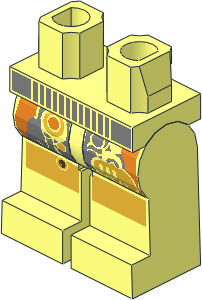 Minifig Hips and Legs with Gold Circuitry Pattern