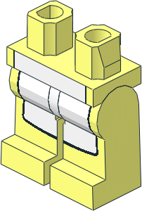 Minifig Hips and Legs with White Apron Pattern