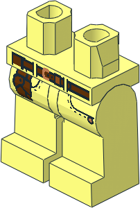 Minifig Hips and Legs with Belt, Copper Buckle, Pockets and Holster Pattern