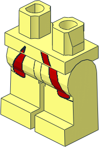 Minifig Hips and Legs with Red Coattails Pattern