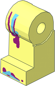 Minifig Leg Right with Medium Azure and Magenta Stripes Pattern