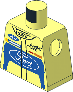 Minifig Torso with Race Suit with Ford Logos Pattern
