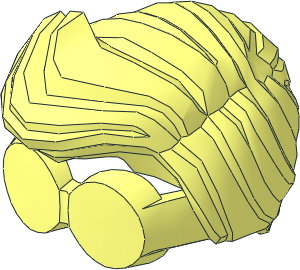 Minifig Hair Wavy Parted with Large Thick Glasses