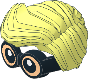 Minifig Hair Wavy Parted with Black Large Thick Glasses and Light Nougat Eyes Pattern