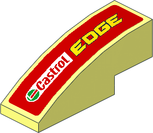 Slope Brick Curved  3 x  1 with Castrol Edge Logo on Red Background Right Sticker