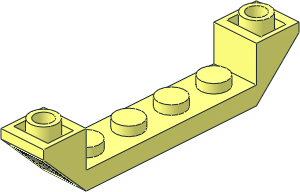 Slope Brick 45  6 x  1 Double Inverted with Open Centre with Headlamp in Grey Trapezoid on Black Background Sticker