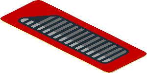 Sticker  0.8 x  2.2 with Grey Air Vents on Red Background Left